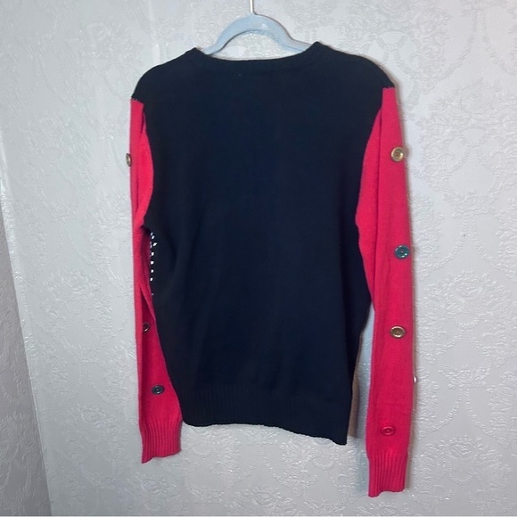 Spencera Christmas Sweater L Large Elf with drink holder in front bells buttons - Picture 6 of 6